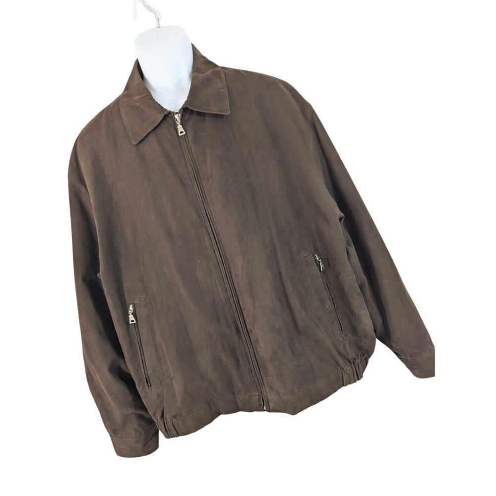 JOS. A. BANK! ESPRESSO BROWN FAUX SUEDE LEATHER BOMBER STYLE JACKET, COAT! SZ L